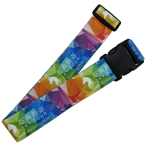 Elastic polyester sublimation luggage belt cross custom 