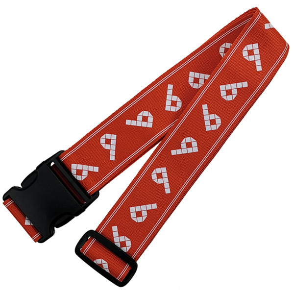 Personalized luggage straps with plastic buckle loop