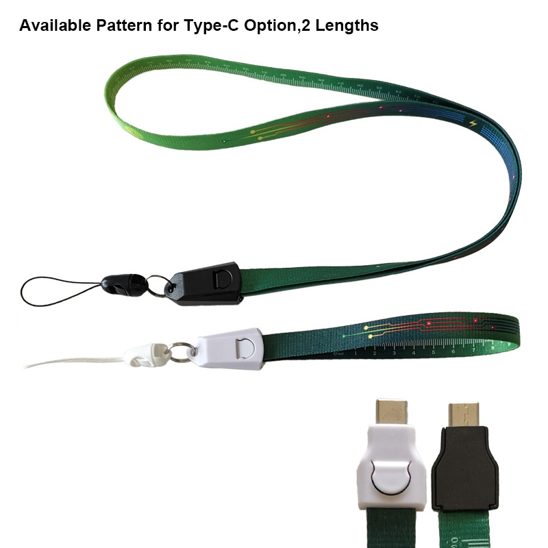 USB Charging Cable Lanyards for Tpye-C